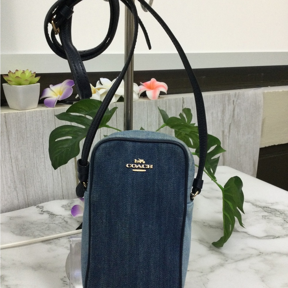 GUC Coach Denim Crossbody Bag in Blue